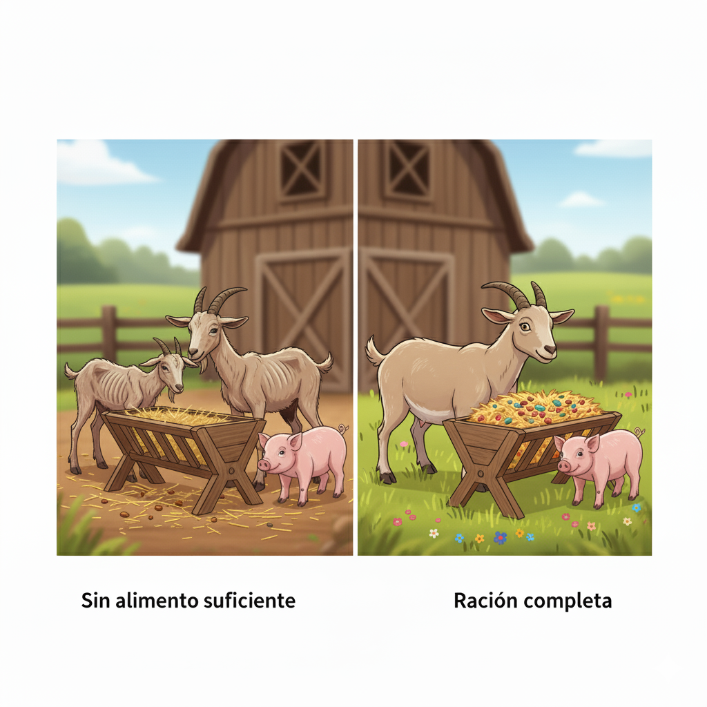 Comparación ración vacía vs completa